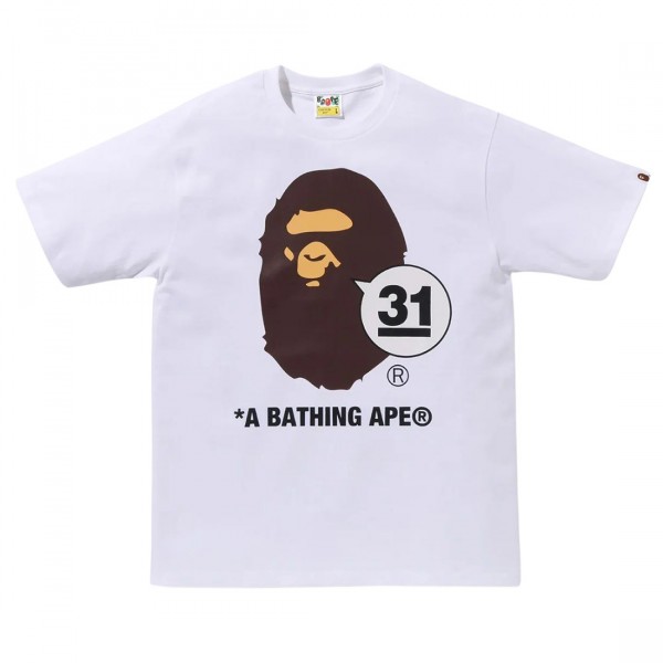 A Bathing Ape Men 31st Anniversary Ape Head Tee white