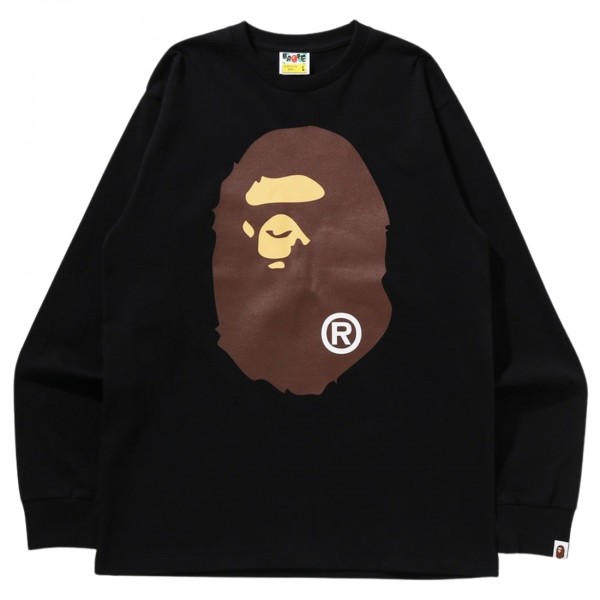 A Bathing Ape Men Big Ape Head Long Sleeve Tee black