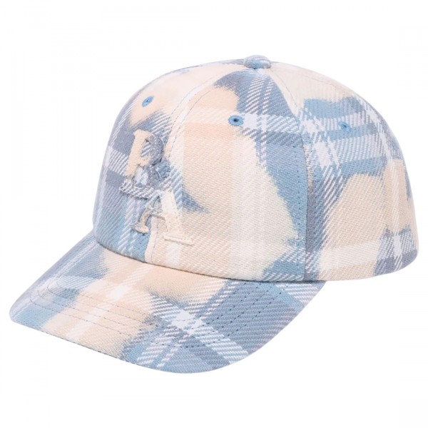 A Bathing Ape Bleached Bape Check Panel Cap blue sax