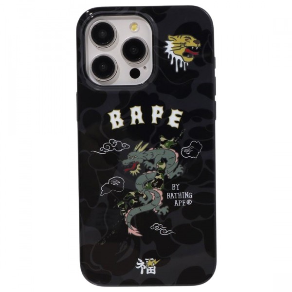 【送料無料/即納】  iPhone Souvenir Bape Ape Bathing A 15 black Case Max Pro iPhoneアクセサリー