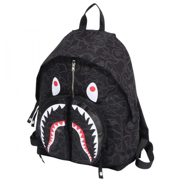 A BATHING BAPE シャークリュック A Bathing Ape Neon Camo Shark Day Pack black