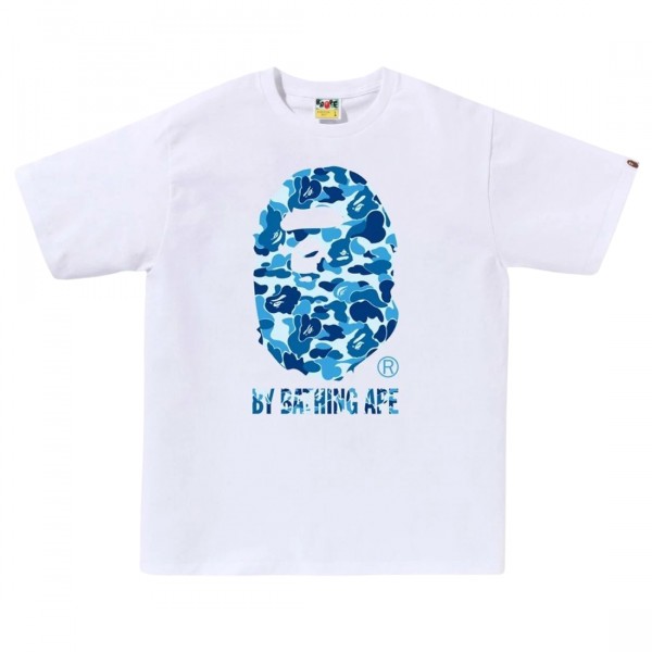 A Bathing Ape Men ABC Camo By Bathing Ape Tee white blue