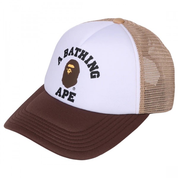 A Bathing Ape College Mesh Cap beige