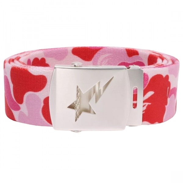 A Bathing Ape ABC Camo GI Belt pink