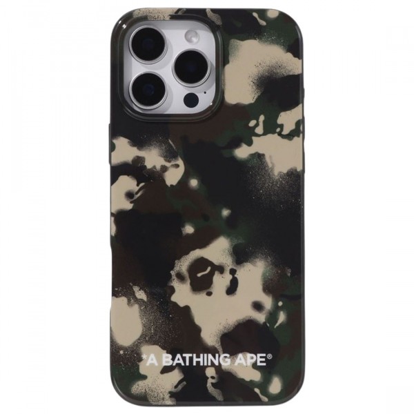A Bathing Ape Map Camo iPhone 16 Pro Max Case green