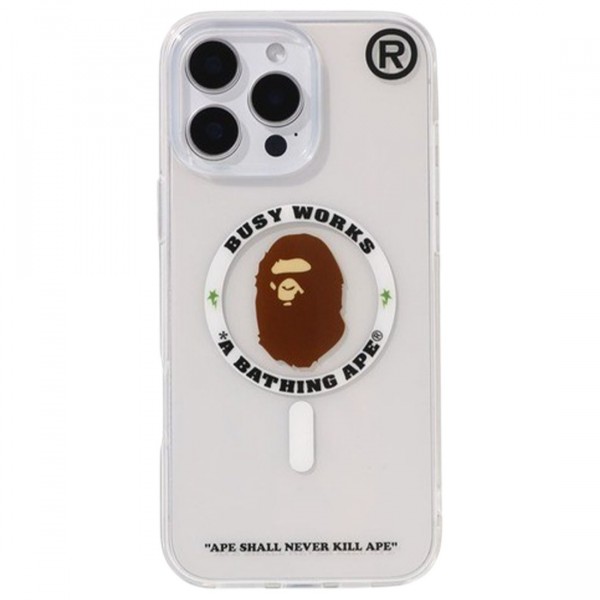 送料無料◆2025新品  A Bathing Ape Bape iPhone 16 Pro Max Clear Case clear iPhoneアクセサリー