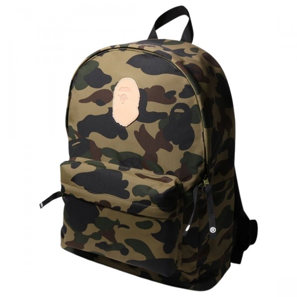 A Bathing Ape 1st Camo Ape Head Patch Daypack green