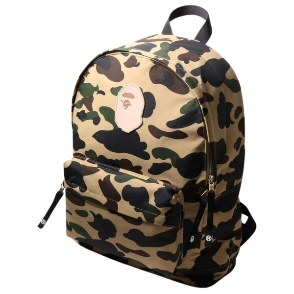 A Bathing Ape 1st Camo Ape Head Patch Daypack yellow