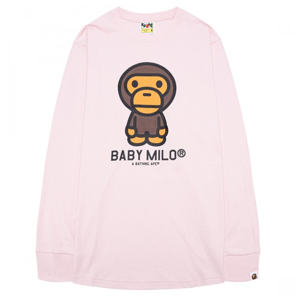 A Bathing Ape Men Baby Milo Long Sleeve Tee pink