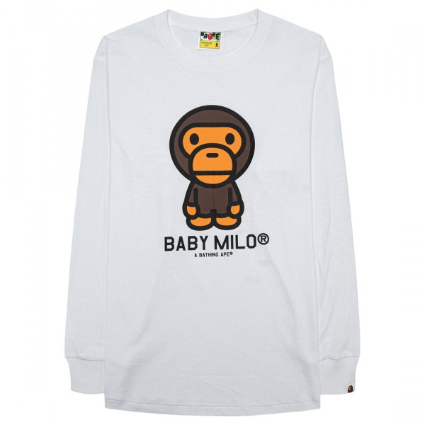 A Bathing Ape ABC Camo Baby Milo Long Sleeve Tee (White/Green)