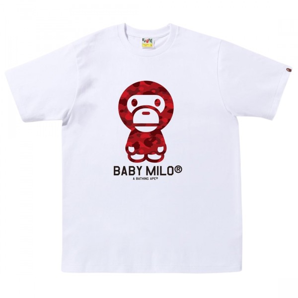 A BATHING APE BABY MILO® Tシャツ レッドL A Bathing Ape Men Color Camo Baby Milo Tee white red