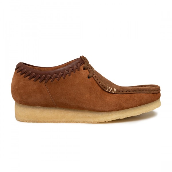 Clarks Men Wallabee brown dark tan combination