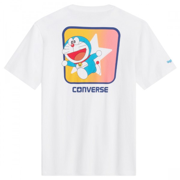converse x doraemon unisex graphic tee white