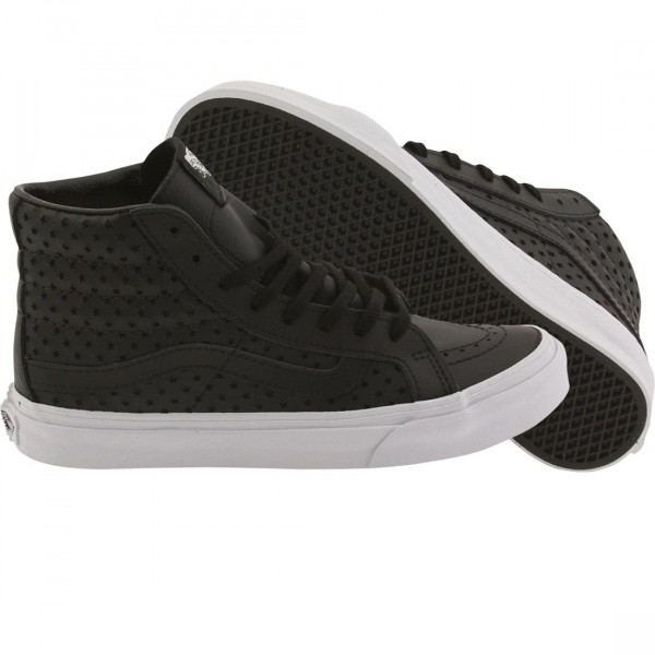 Vans Women Sk8 Hi Slim Perf Stars Black White