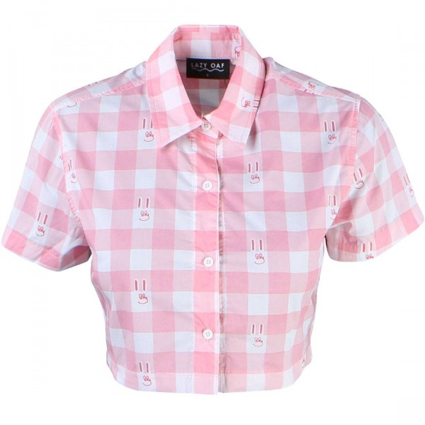 Pink gingham shirt womens store