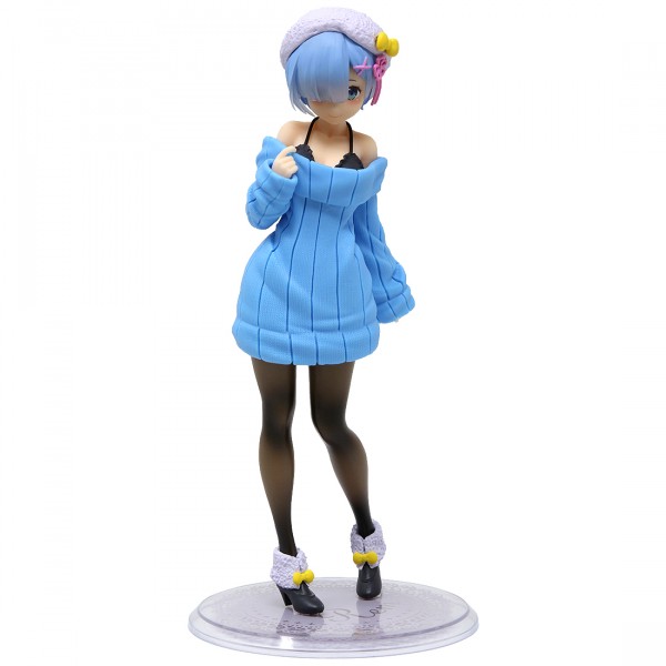 Taito Re Zero Starting Life in Another World Rem Knit Dress Ver. Figure blue