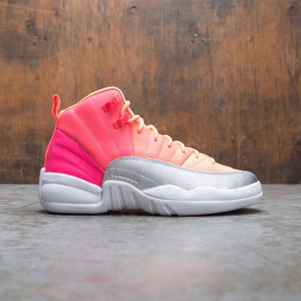 pink and white jordan retro 12