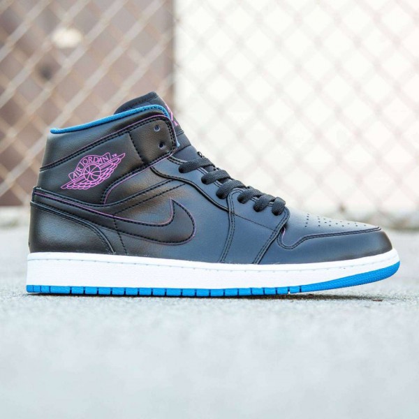 Blue pink on sale and black jordans