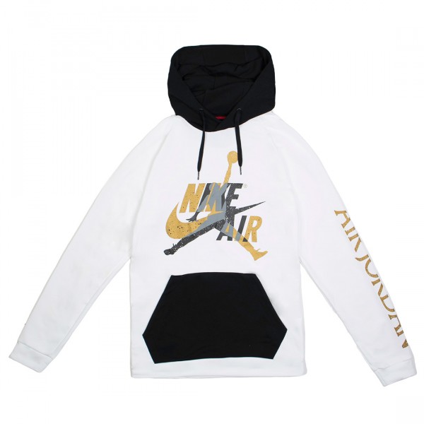 black gold and white jordan hoodie