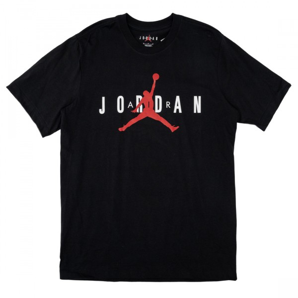 jordan men jordan air wordmark tee black white gym red