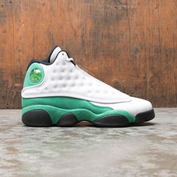 jordan big kids air jordan 13 retro gs white lucky green black