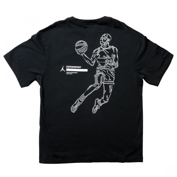 Jordan Men Jordan 23 Engineered Tee Black White White Jordan Men Jordan 23 Engineered Tee Black White White