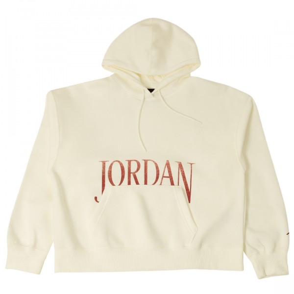 jordan women jordan brooklyn fleece hoodie sail dune red