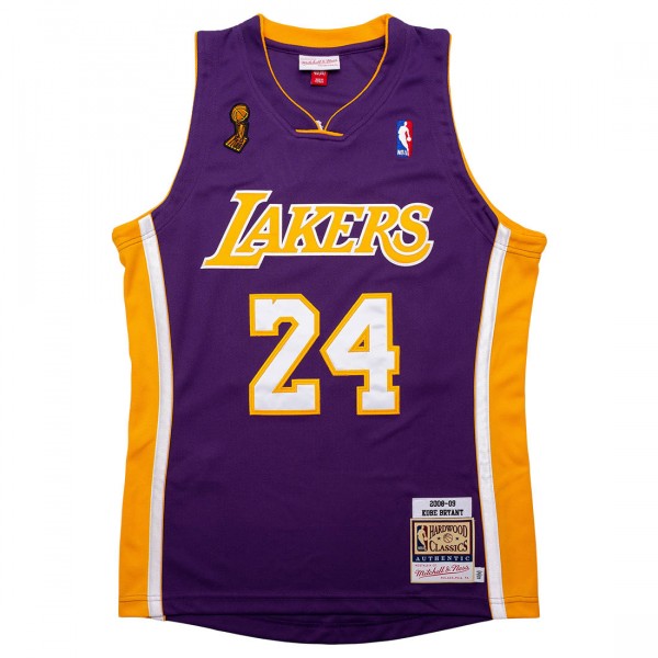 Mitchell and Ness Men NBA Los Angeles Lakers Road Finals 2008 09 Kobe Bryant Authentic Jersey Purple
