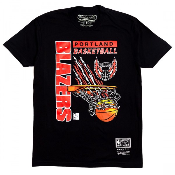 Mitchell And Ness Men Portland Trailblazers Radical Swish Tee black