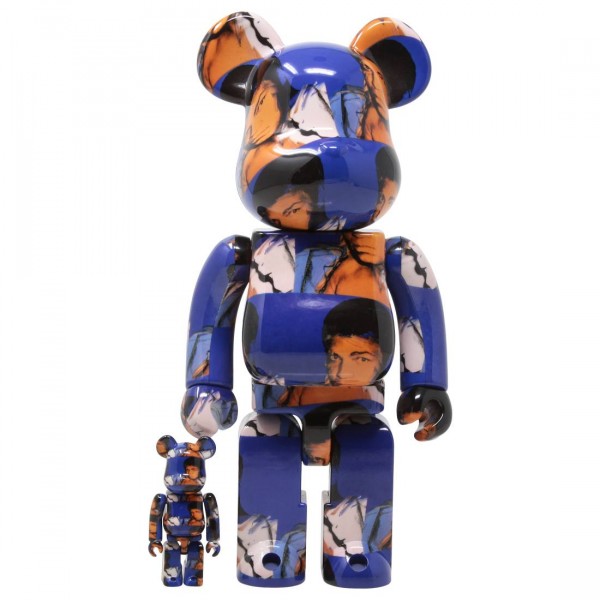 Medicom Andy Warhol Muhammad Ali 100% 400% Bearbrick Figure Set blue