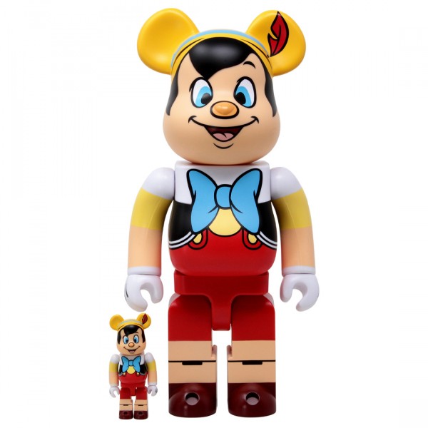 Medicom Disney Pinocchio 100% 400% Bearbrick Figure Set yellow