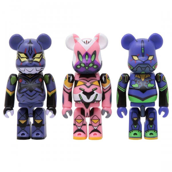Medicom Evangelion EVA 100% 3 Figures Set (purple / pink)