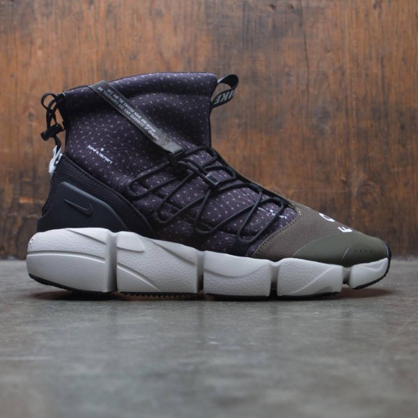 nike men air footscape mid utility black white cargo khaki light bone