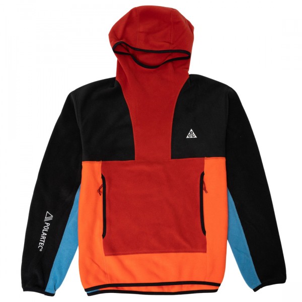 nike men acg polartec wolf tree jacket cinnabar black rush orange