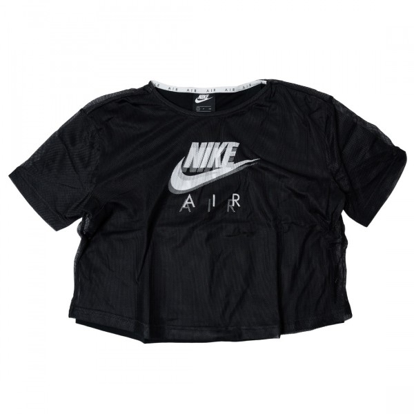nike women air mesh tee black black white