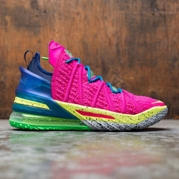 lebron 18 pink blue green