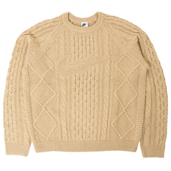 nike men life cable knit sweater rattan