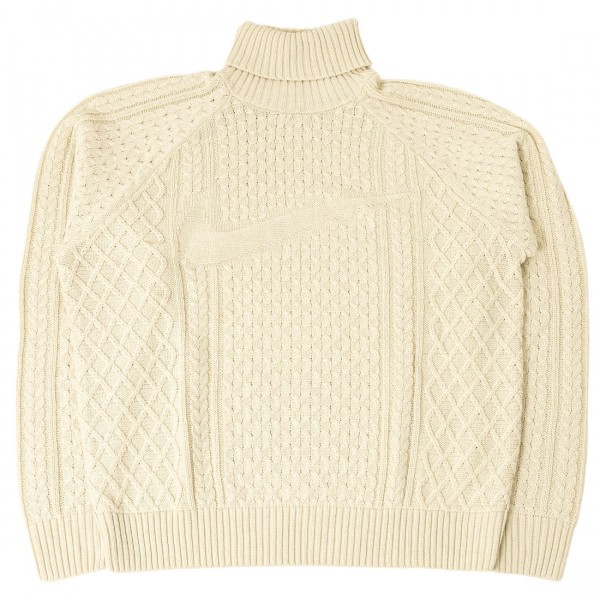 nike men life cable knit turtleneck sweater light bone