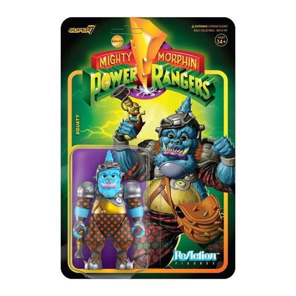 Super7 Mighty Morphin Power Rangers Squatt Reaction Figure blue
