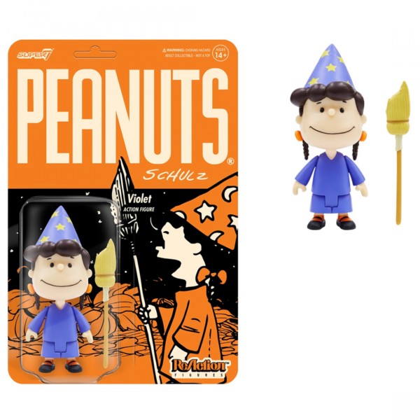 Super7 Peanuts Witch Violet Reaction Figure purple orange