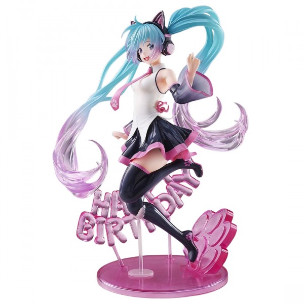 【当店一番人気】 2021 Birthday Miku Hatsune Taito Happy Prize AMP Ver Cat コミック・アニメ