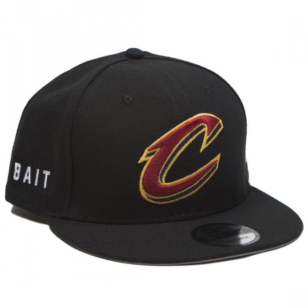 BAIT x NBA X New Era 9Fifty Cleveland Cavaliers Alt Black Snapback Cap  (black)