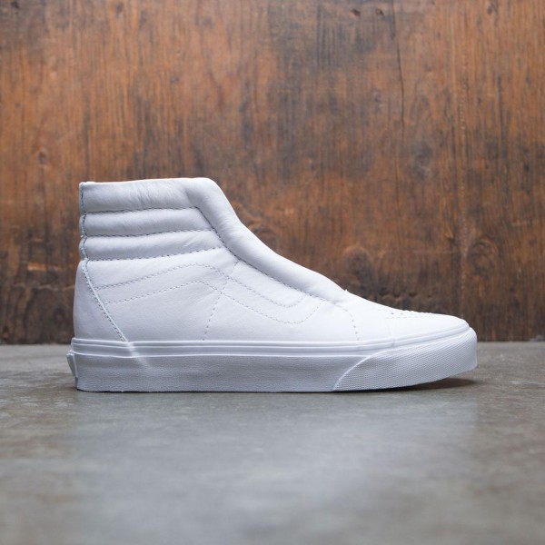Womens leather white vans hot sale