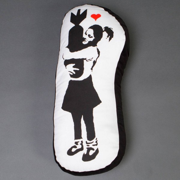 世界的に Medicom x SYNC Brandalism Bomb Hugger Plush Cushion white その他