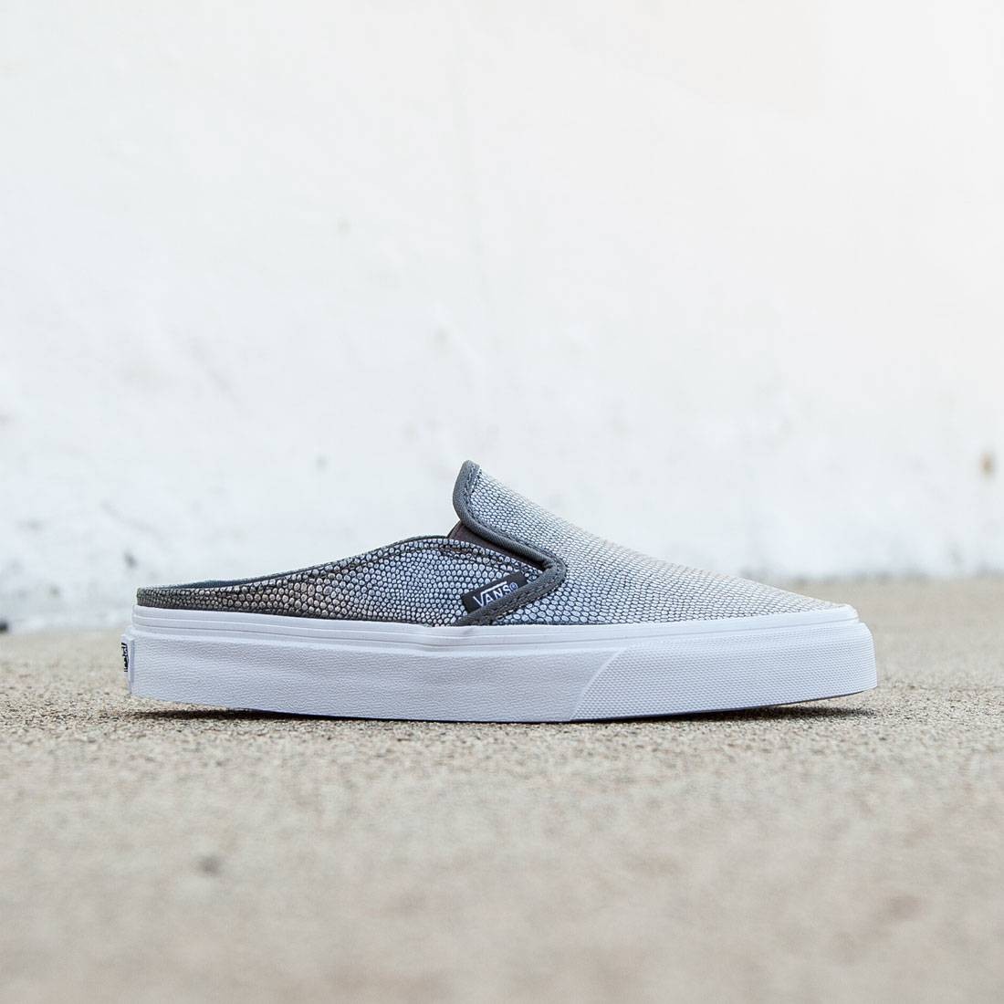 Vans Women Classic Mule - Embossed Leather gray true white