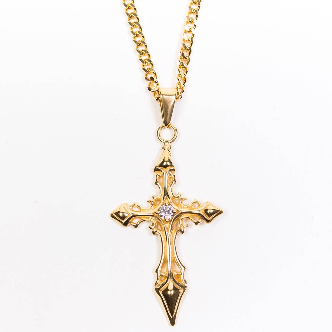 Veritas Aequitas Regno Cross Necklace gold