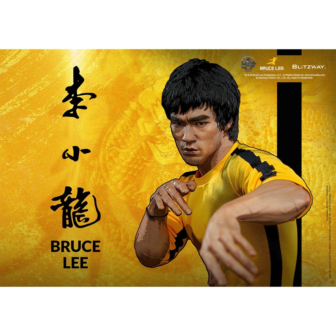 PREORDER - Blitzway Bruce Lee Tribute Statue 50th Anniversary Superb Scale 1/4 Statue Figure (yellow)