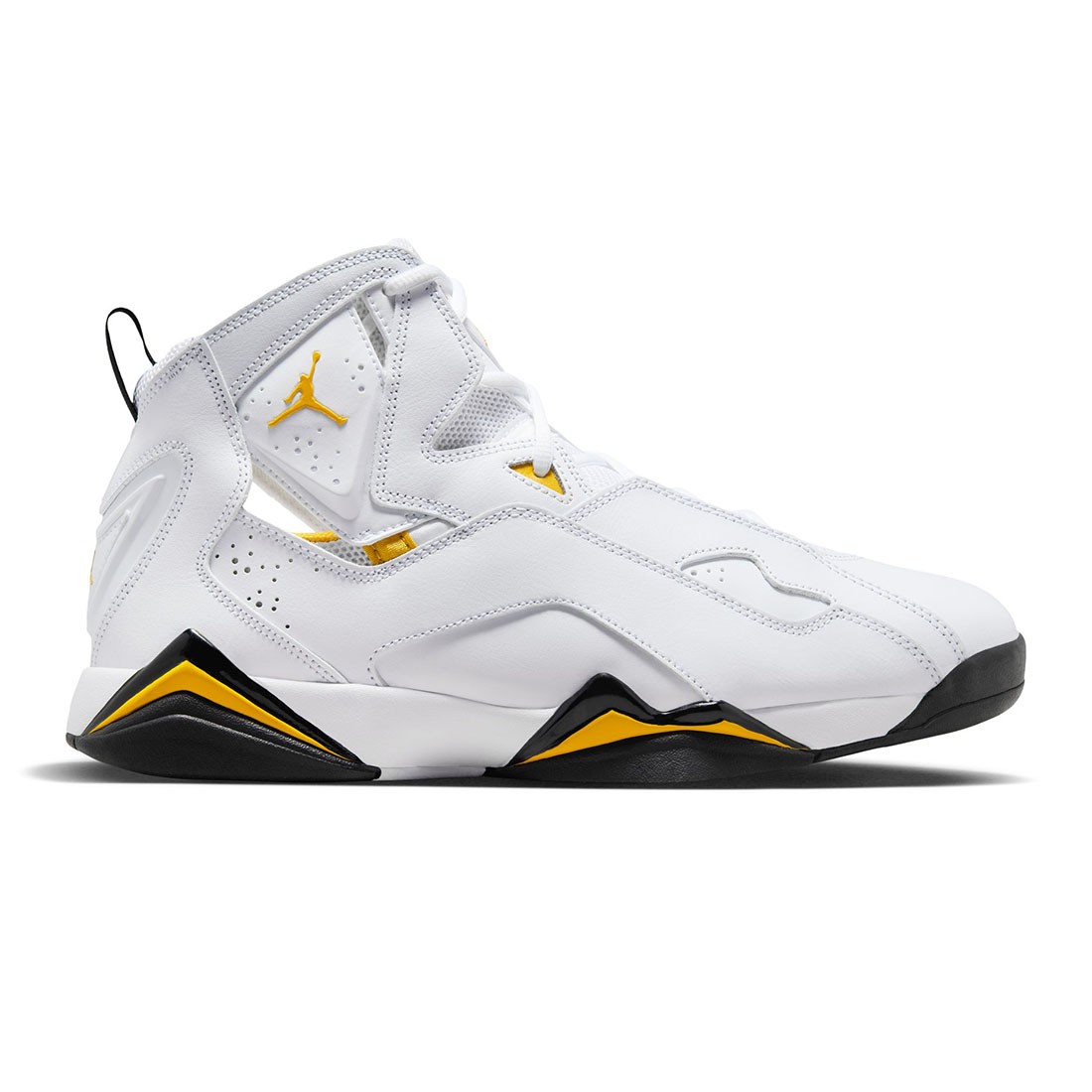Black yellow and white jordans top