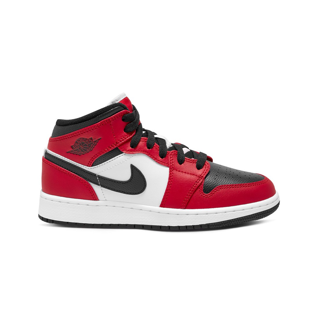 Air Jordan 1 Mid Big Kids (black / black-gym red)
