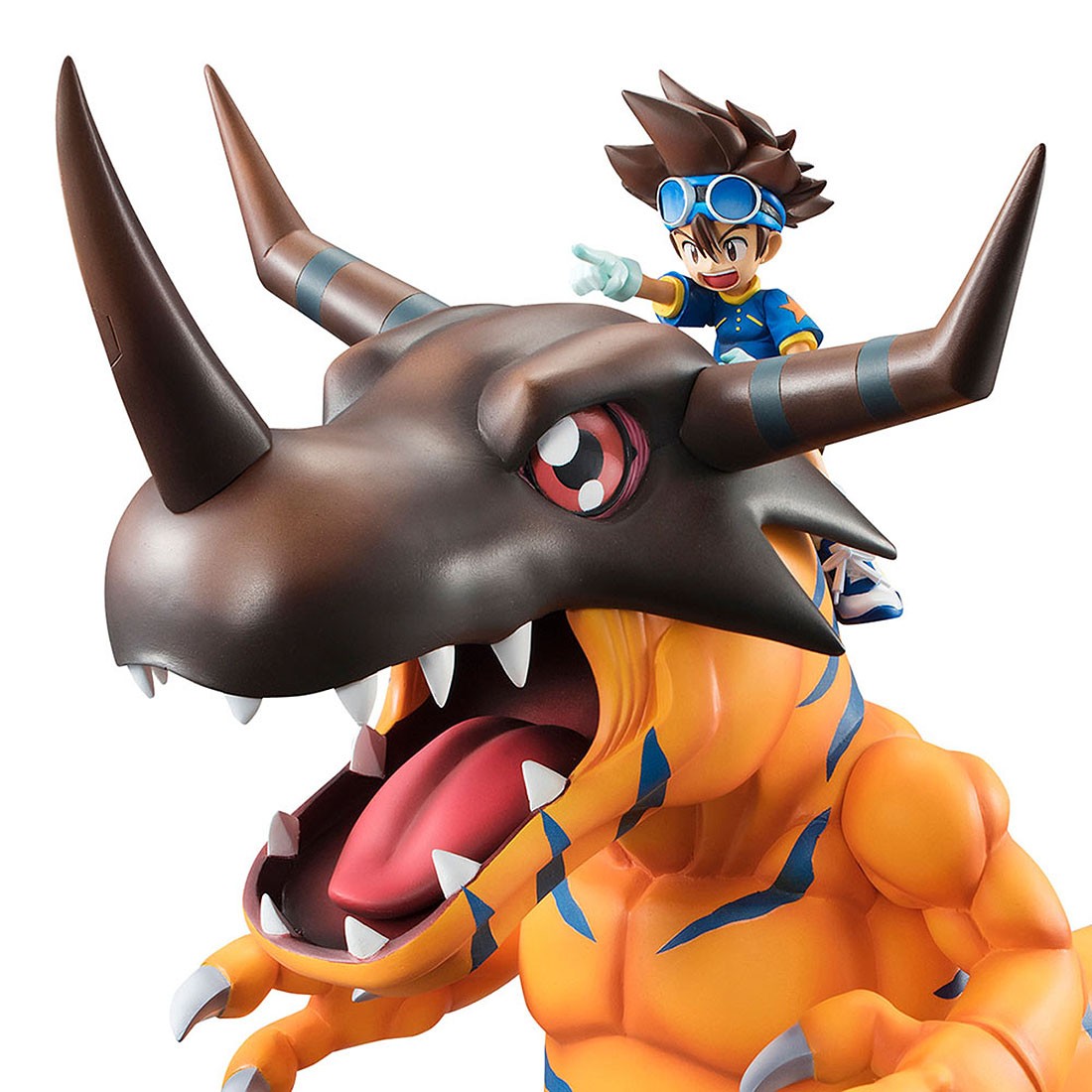 MegaHouse Digimon Adventure G.E.M. Series Greymon And Taichi Yagami Figure Re-Run (orange)